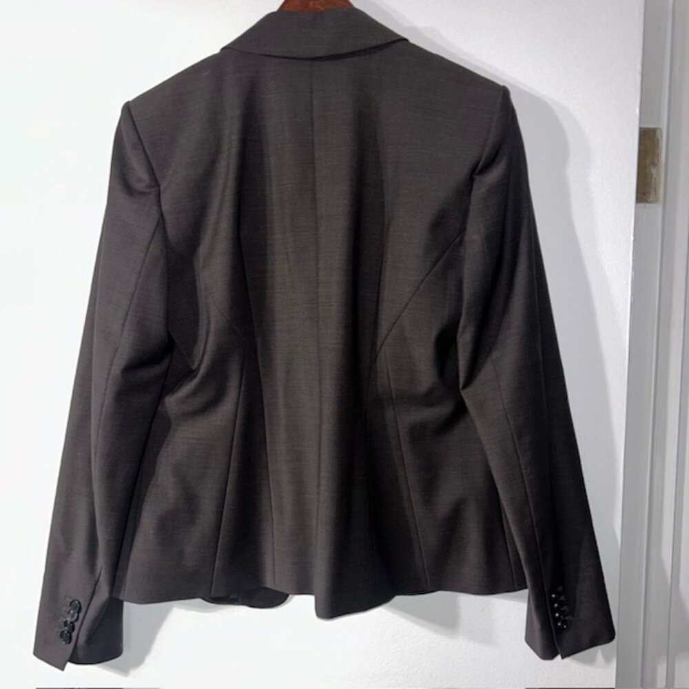 Ann Taylor Women's Size 6 Gray Two Button Lined Blazer Jacket Notched Collar - Picture 4 of 4